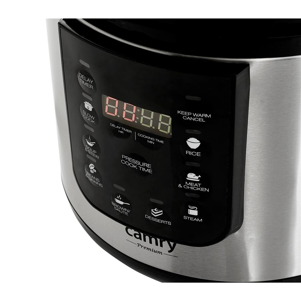 Camry CR 6409 Schnellkochtopf 6L – 8 Programme, Timer & Warmhaltefunktion, 1500W