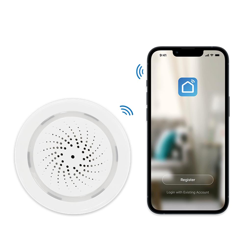 LogiLink Smart Home Wi-Fi Smart Alarmsirene Tuya kompatibel