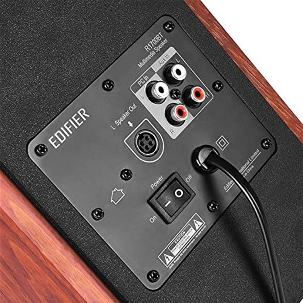 Edifier Studio R1700BT Bluetooth-Lautsprechersystem (66 Watt) mit Infrarot-Fernbedienung, Holzfarben