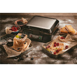 Adler AD 3036 Waffeleisen 4 belgische Waffeln gleichzeitig Silber Schwarz 1500 Watt Waffel Maker