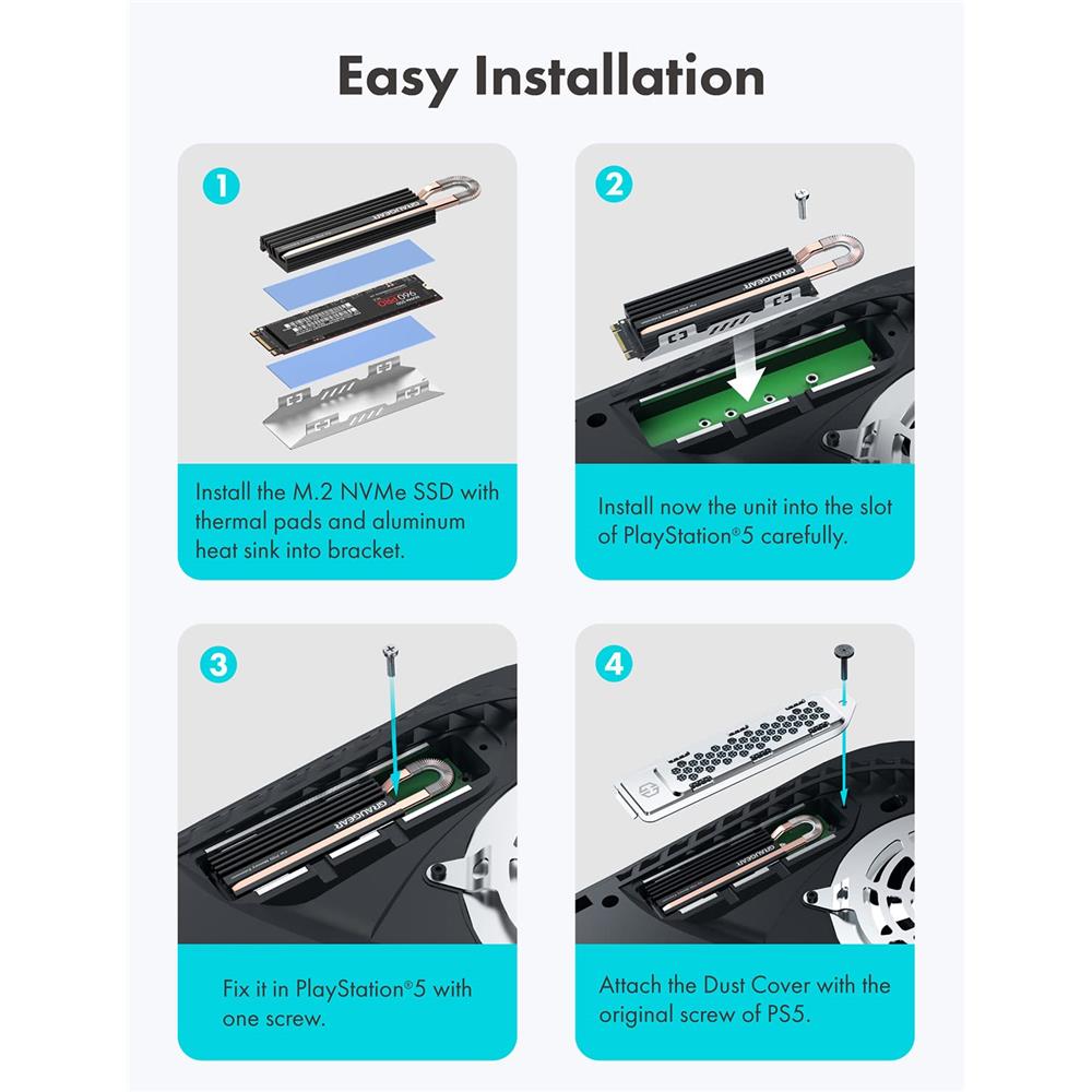 GRAUGEAR Heatpipe Kühler für PlayStation®5 Speichererweiterung