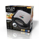 Adler Sandwichmaker AD 3015 Sandwichtoaster Edelstahl Schwarz Design