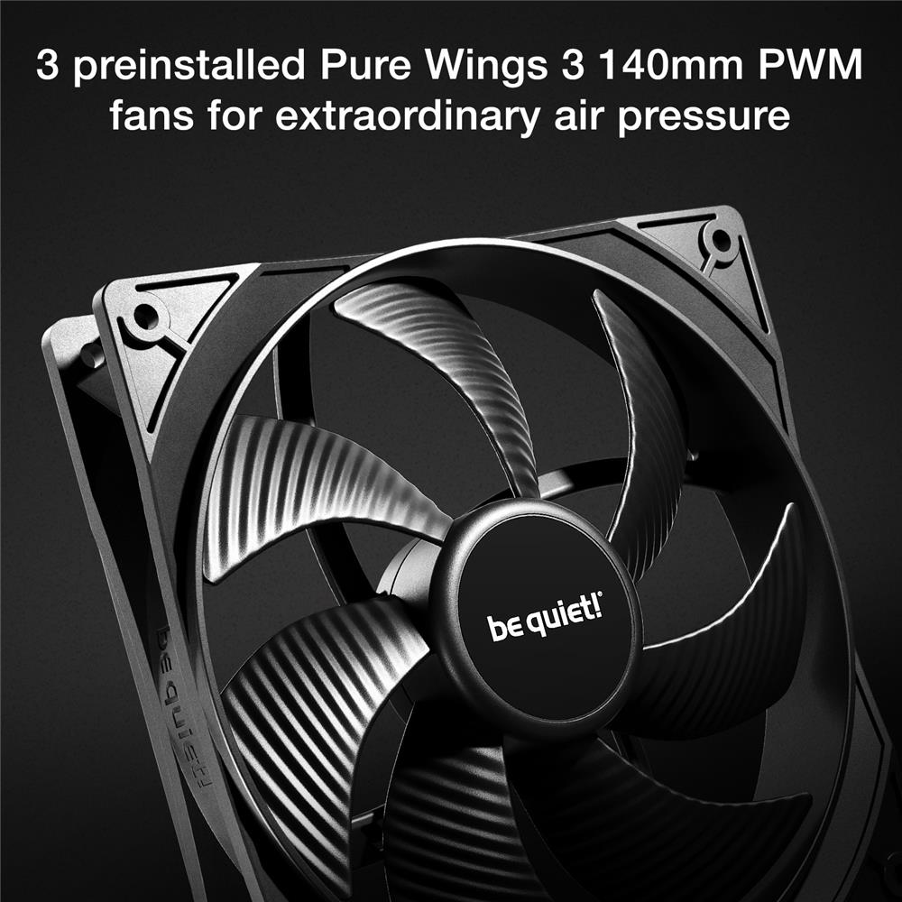 be quiet! Pure Base 501 DX Black PC-Gehäuse 3 vorinstallierte Pure Wings 3 140mm PWM-Lüfter
