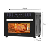 Camry CR 6323 Multifunktions-Heißluftofen 30L, Air Fryer Backofen 10-in-1 mit Grill, Drehspieß, Umluft, 24 Programmen, Touchdisplay, 2200W schwarz