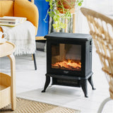 Adler AD 7754 Elektrokamin Schwarz präzise Temperaturregelung anpassbare Intensität