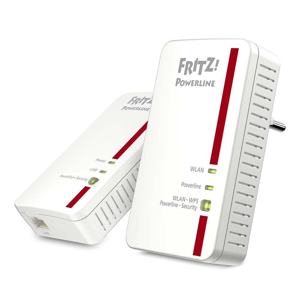 FRITZ!Powerline 1240E/1000E WLAN Set – Kombi-Set für stabiles WLAN & LAN über Stromnetz