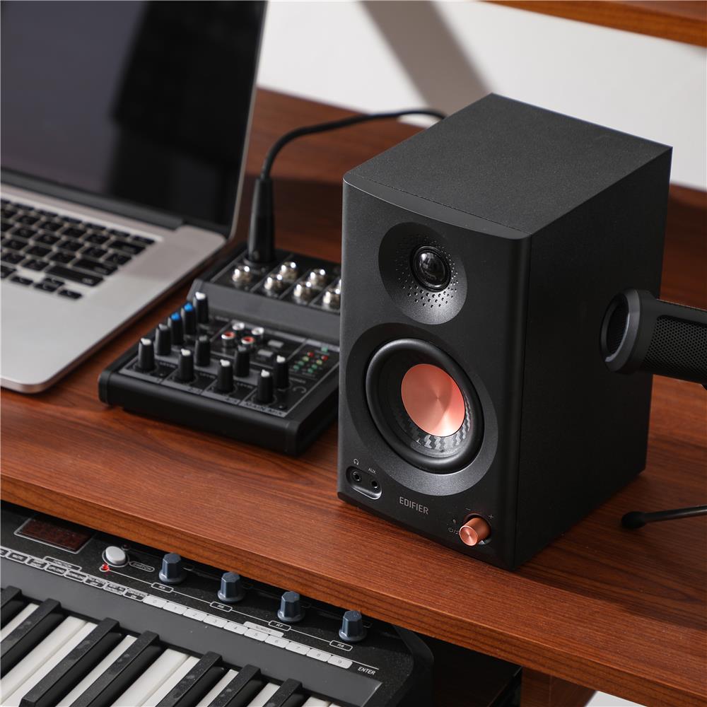 Edifier MR3 Bluetooth kompakte 2.0 Studiomonitore (36 Watt), Schwarz