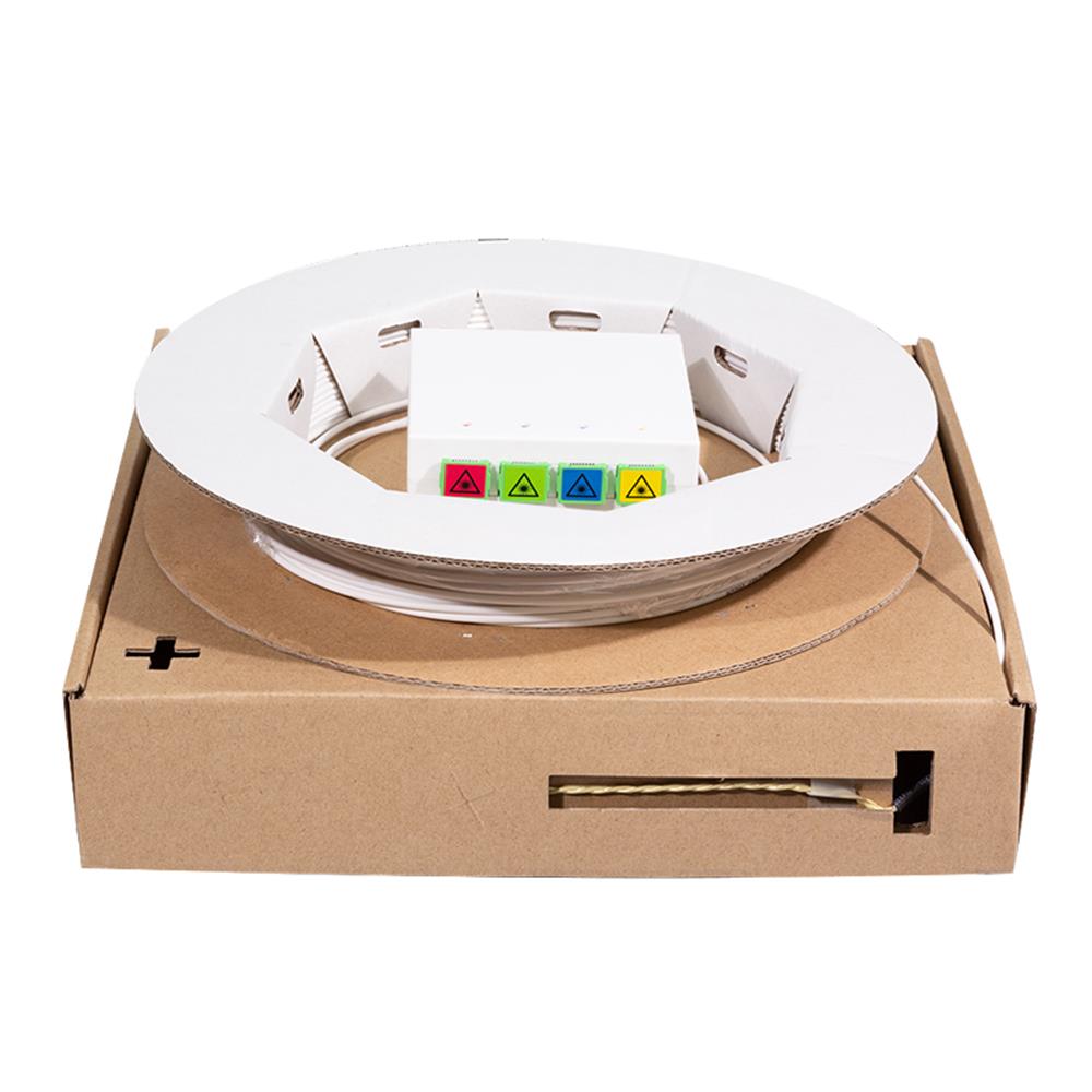 LogiLink FTTH-Anschlussdose – 4× SC/APC, inkl. 30 m Glasfaserkabel