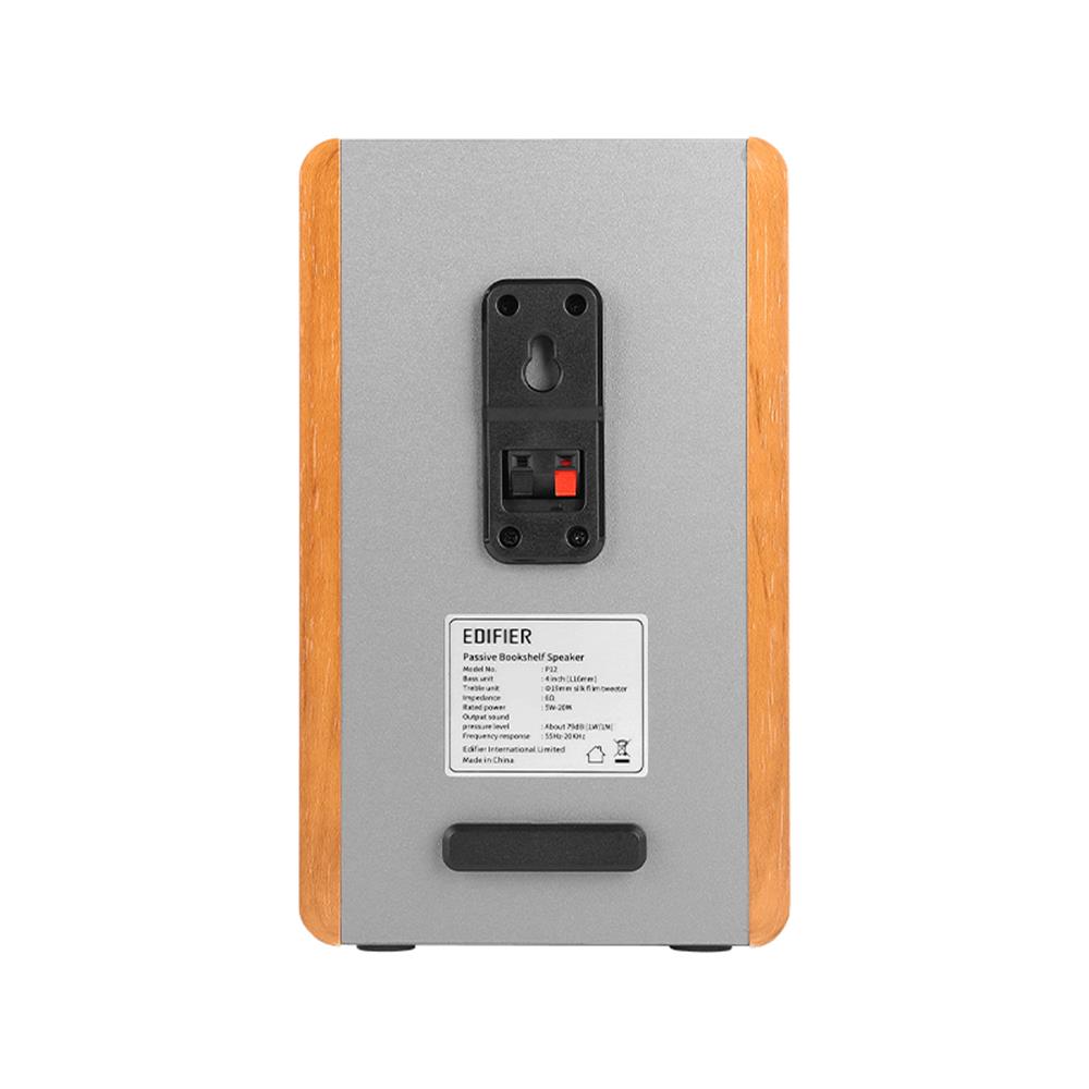 Edifier P12 Passives Regallautsprecher-Set mit integrierter Wandhalterung, Holzfarben