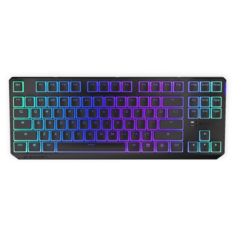 ENDORFY EY5A119 - Keyboards (US) Thock Wireless TKL Pud Kailh RD, Tastatur, Schwarz, Beleuchtet, kabellos, ENG-Layout