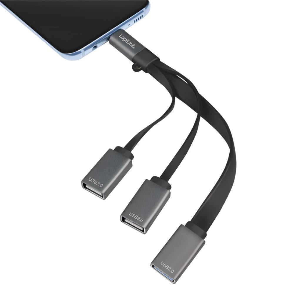 LogiLink USB-C Hub 2x USB 2.0 A-Buchse + 1x USB 3.0 A-Buchse