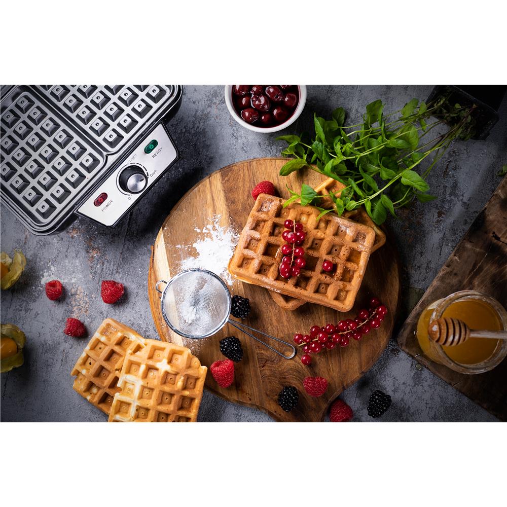 Camry CR 3046 Waffeleisen für 2 Waffeln 1600 Watt antihaftbeschichtet schwarz
