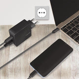 LogiLink Steckdosenadapter Dual-USB mit USB-C (PD) und USB-A, 65W, Schwarz