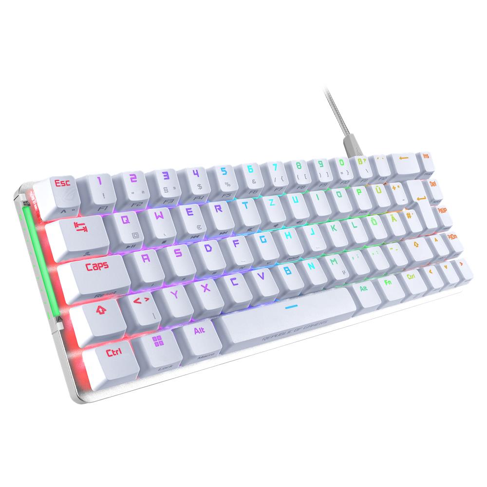 ASUS ROG Falchion Ace WHT RGB Gaming Tastatur, weiß, Deutsches Layout, 65% Formfaktor, Touch-Panel