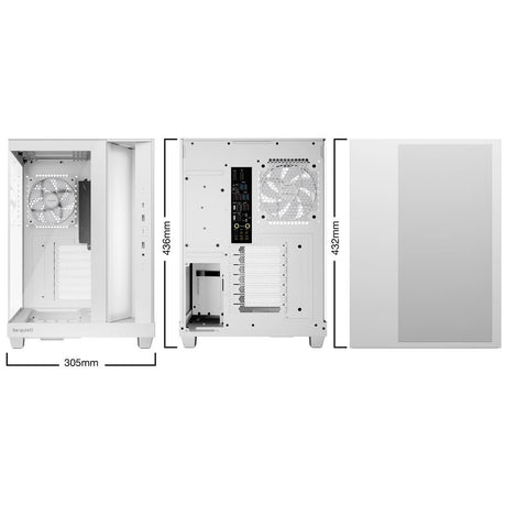 be quiet! Light Base 500 LX White PC-Gehäuse vollständig verglaste Front- und Seitenpaneele Show Case