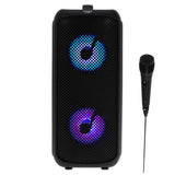 Adler AD 1903 Kabelloser Lautsprecher mit Radio Karaoke LED RGB beleuchtet schwarz