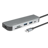 LogiLink USB-C HUB, HDMI, PD, Kartenleser, USB 3.2 GEN 1x1, Alu