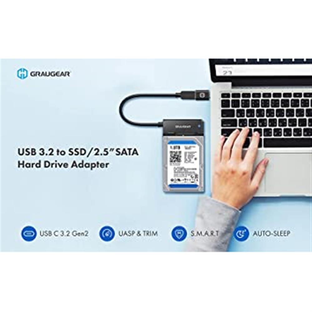 GRAUGEAR USB 3.2 Adapter für 2,5" SATA HDD/SSD