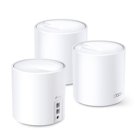 TP-Link Deco X60 AX3000 Wi-Fi 6 WLAN Mesh 3er Set Dualband 3000Mbit/s Reichweite bis zu 650m² Weiß