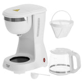 Adler AD 4381 Filterkaffeemaschine, kompakte Kaffeemaschine für gemahlenen Kaffee, 0,6 l Glaskanne, Warmhaltefunktion, Tropfstopp, 600 W, Weiß