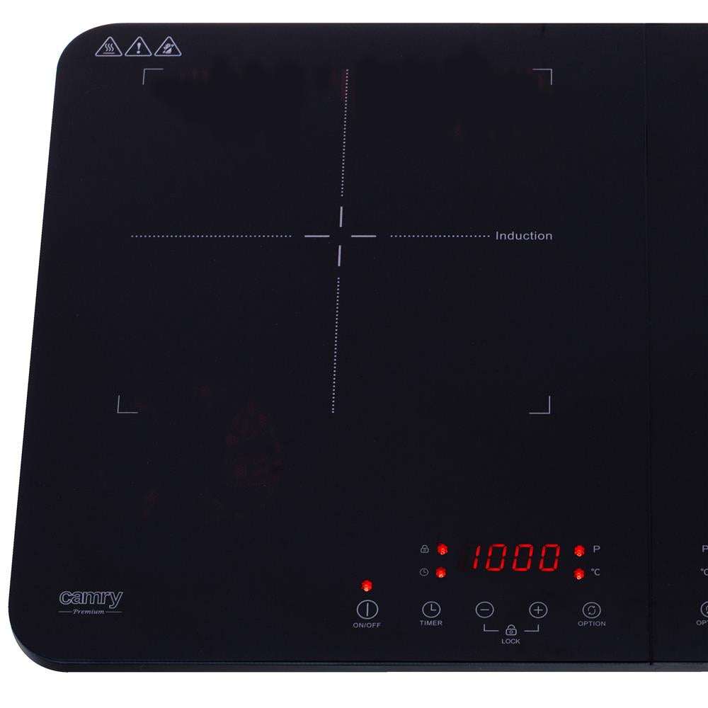 Camry CR 6514 Induktionsherd 60 cm 2 Platten LCD Display schwarz