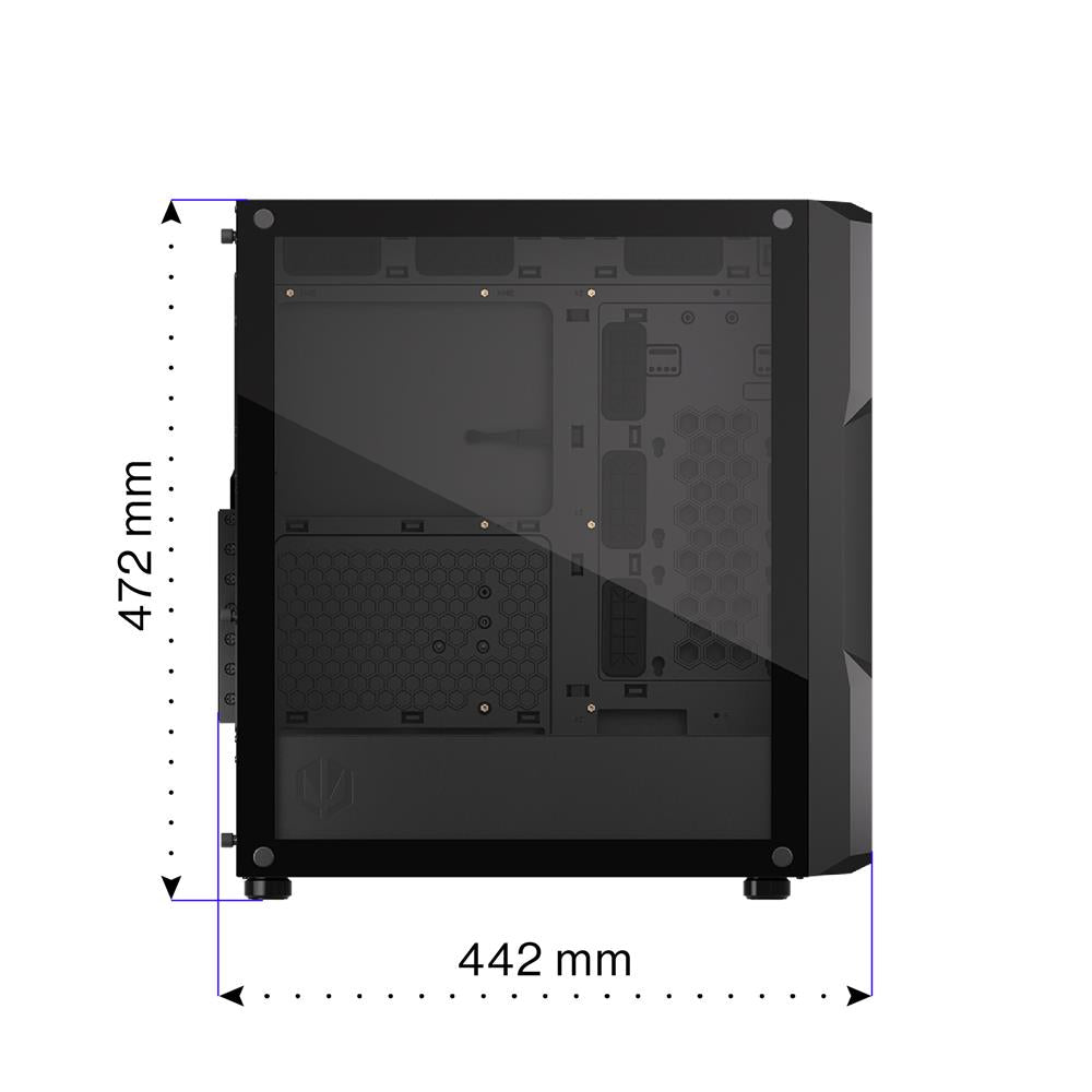 ENDORFY Regnum 400 ARGB, ATX PC-Gehäuse, inkl. 4x 120mm ARGB PWM-Lüfter, Seitenteil aus gehärtetem Glas | EY2A009