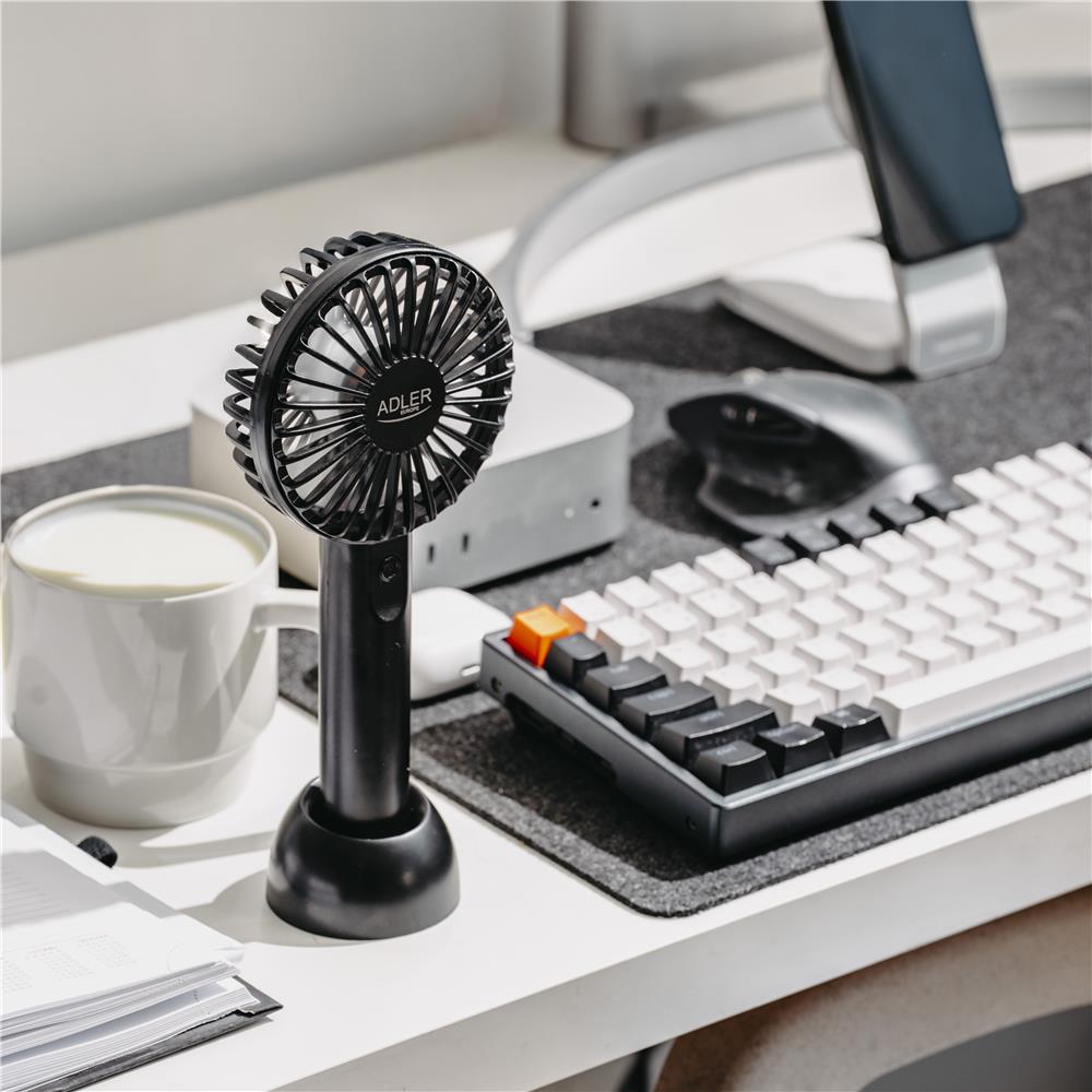 Adler AD 7338 Mini-USB-Ventilator schwarz – Kompakt & mobil für unterwegs