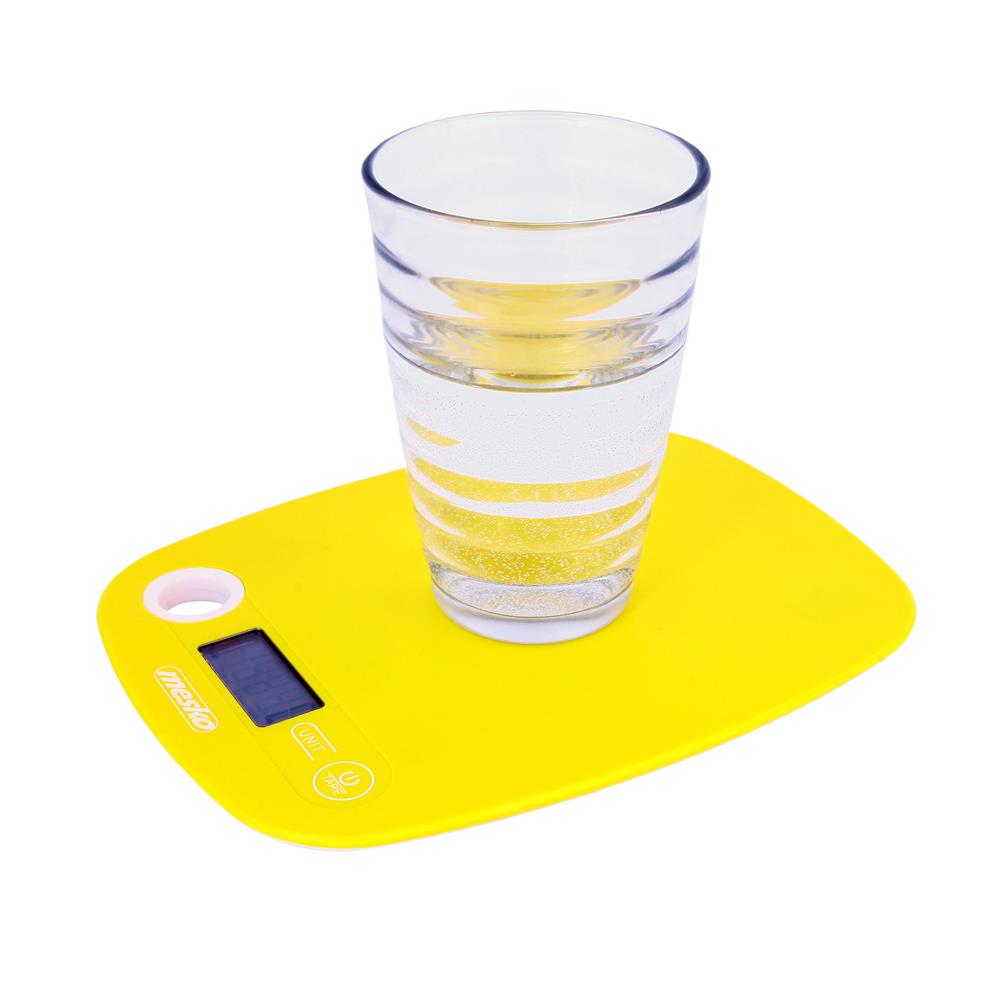 Mesko MS 3159 Küchenwaage digital 5kg LCD Display Tara Funktion Digitalwaage gelb