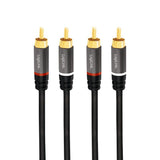 LogiLink Audio-Kabel 2x Cinch/male zu 2x Cinch/Stecker vergoldete Kontakte schwarz 1,5 m