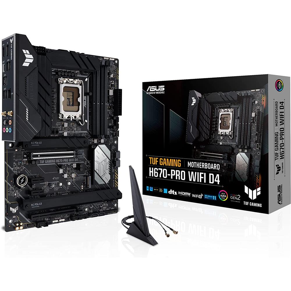 ASUS TUF GAMING H670-PRO WIFI D4 Mainboard Sockel Intel LGA 1700 ATX PCIe 5.0 DDR4 M.2 Intel WiFi 6