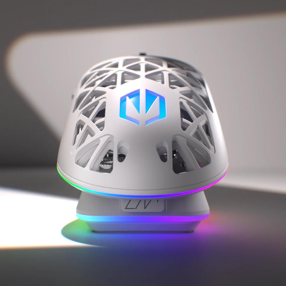 ENDORFY LIV Plus Wireless, Leichte kabellose Gaming-Maus inkl. Ladestation, Weiß | EY6A017