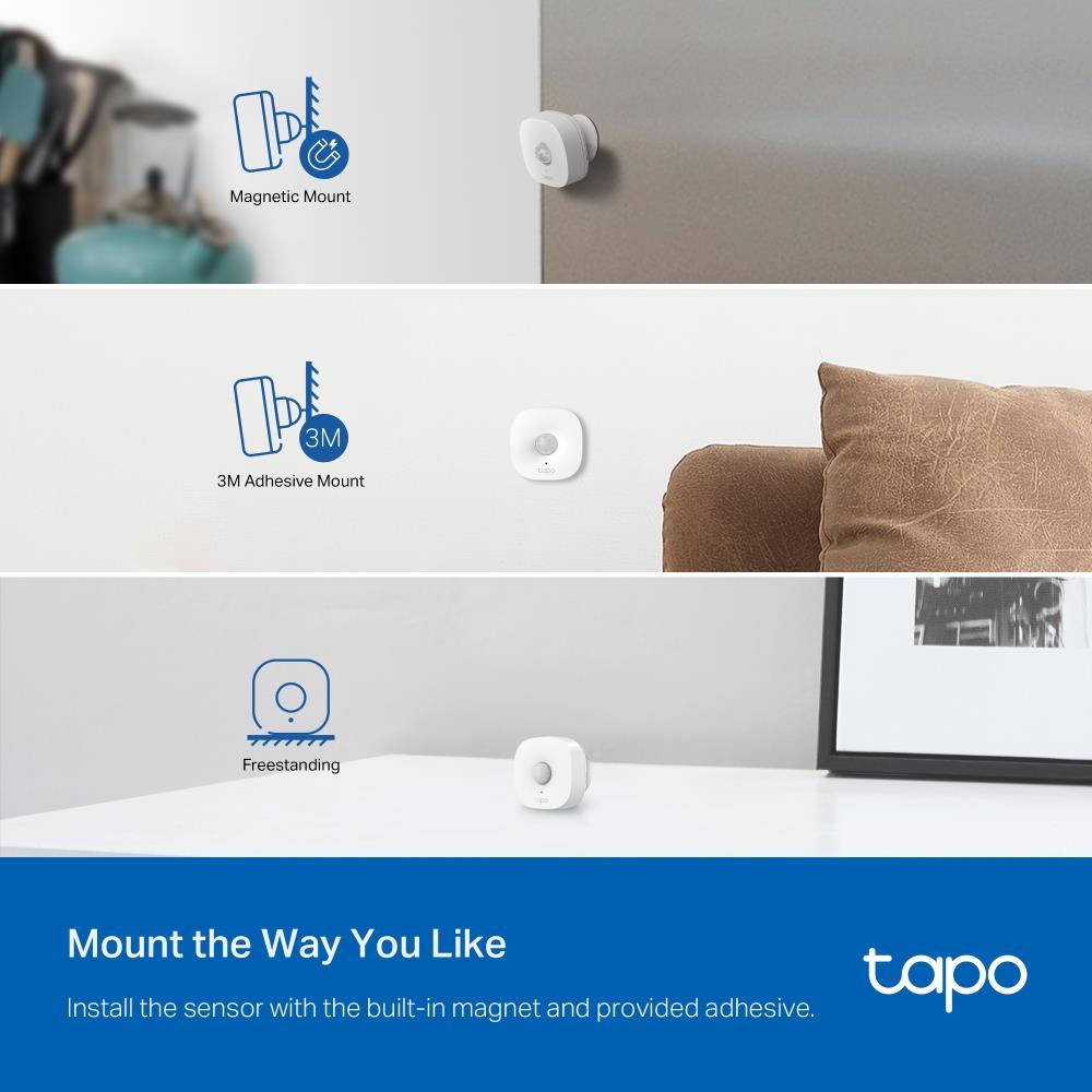 TP-Link Tapo T100 Smarter Bewegungssensor mit Zeitplan 120Grad Blickwinkel batteriebetrieben