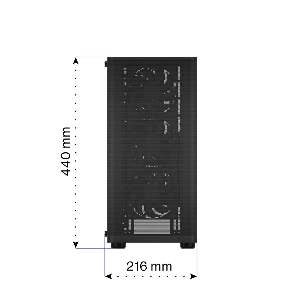 ENDORFY Ventum 200 Air, ATX PC-Gehäuse, inkl. 4x 120mm PWM-Lüfter, Frontblende aus Mesh, Seitenteil aus gehärtetem Glas | EY2A002