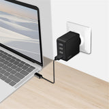 LogiLink 4-fach USB-Steckdosenadapter, 24 W, 4x USB-A, Schwarz