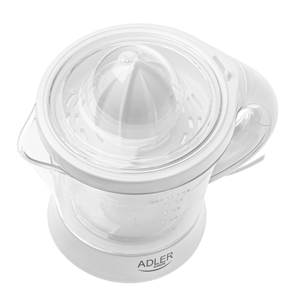 Adler AD 4014 elektrische Zitruspresse 1L Saftpresse Orangenpresse weiß