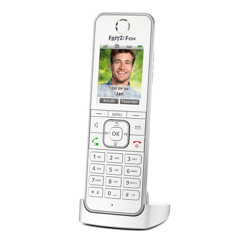 FRITZ!Fon C6 – Weißes Komfort-DECT-Telefon mit Farbdisplay & HD-Telefonie