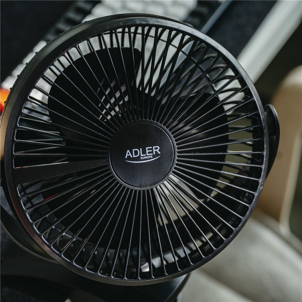 Adler AD 7342b Akku Ventilator mit Clip, USB Tischventilator 15,5 cm, Camping Ventilator, Clip Ventilator für Schreibtisch, Wohnmobil, Zelt und Büro, Schwarz