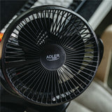 Adler AD 7342b Akku Ventilator mit Clip, USB Tischventilator 15,5 cm, Camping Ventilator, Clip Ventilator für Schreibtisch, Wohnmobil, Zelt und Büro, Schwarz