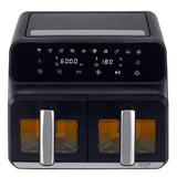 Adler AD 6315 Doppel Heißluftfritteuse mit Sichtfenster 8L Airfryer 2 Fächer schwarz