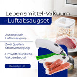 Adler AD 4515 mobiles Vakuumierungsgerät Lebensmittel Vakuumierer Set Vakuumierungsbeutel weiß