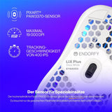 ENDORFY LIX Plus, Ultraleichte Gaming-Maus (59 g), 19000 DPI, Weiß | EY6A003