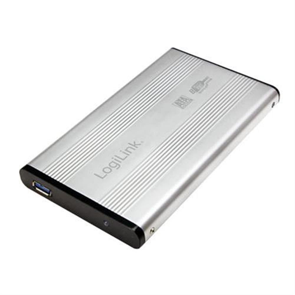 LogiLink Festplattengehäuse 2,5 Zoll, 5 Gbit/s USB 3.0 SATA in Silber aus Aluminium