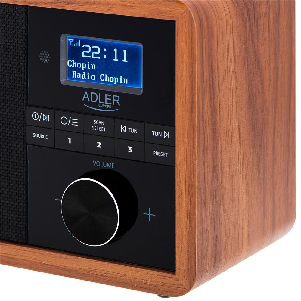 Adler AD 1184 Radio DAB+ Bluetooth 5.0 FM/UKW Holzgehäuse Wecker Uhr Fernbedienung