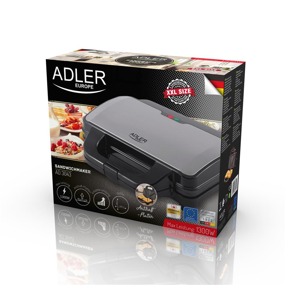 Adler AD 3043 Sandwich-Maker "USA" Größe XXL 1300 W