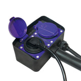 LogiLink Outdoor-Steckdose 2-fach mit Erdspieß, IP44, 2 m Kabel, Schwarz/Blau