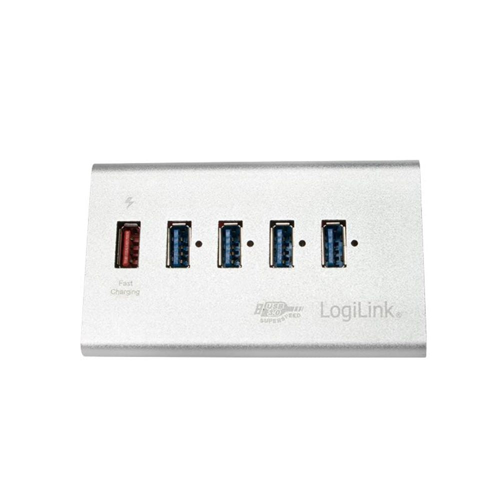 LogiLink USB 3.0 Super-Speed-Hub mit 4-Ports und 1x Schnell-Ladeport