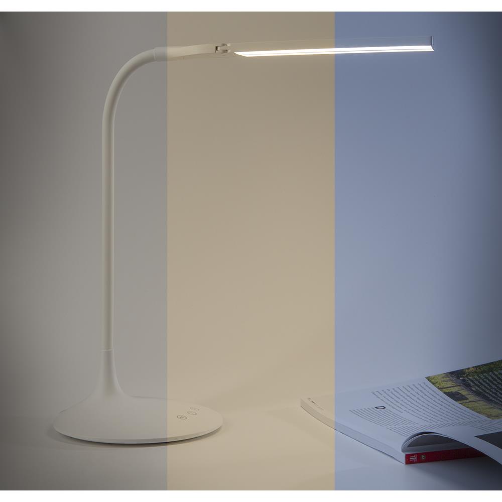 GENIE LED Schreibtischlampe TL48, flexibler Arm, weiß