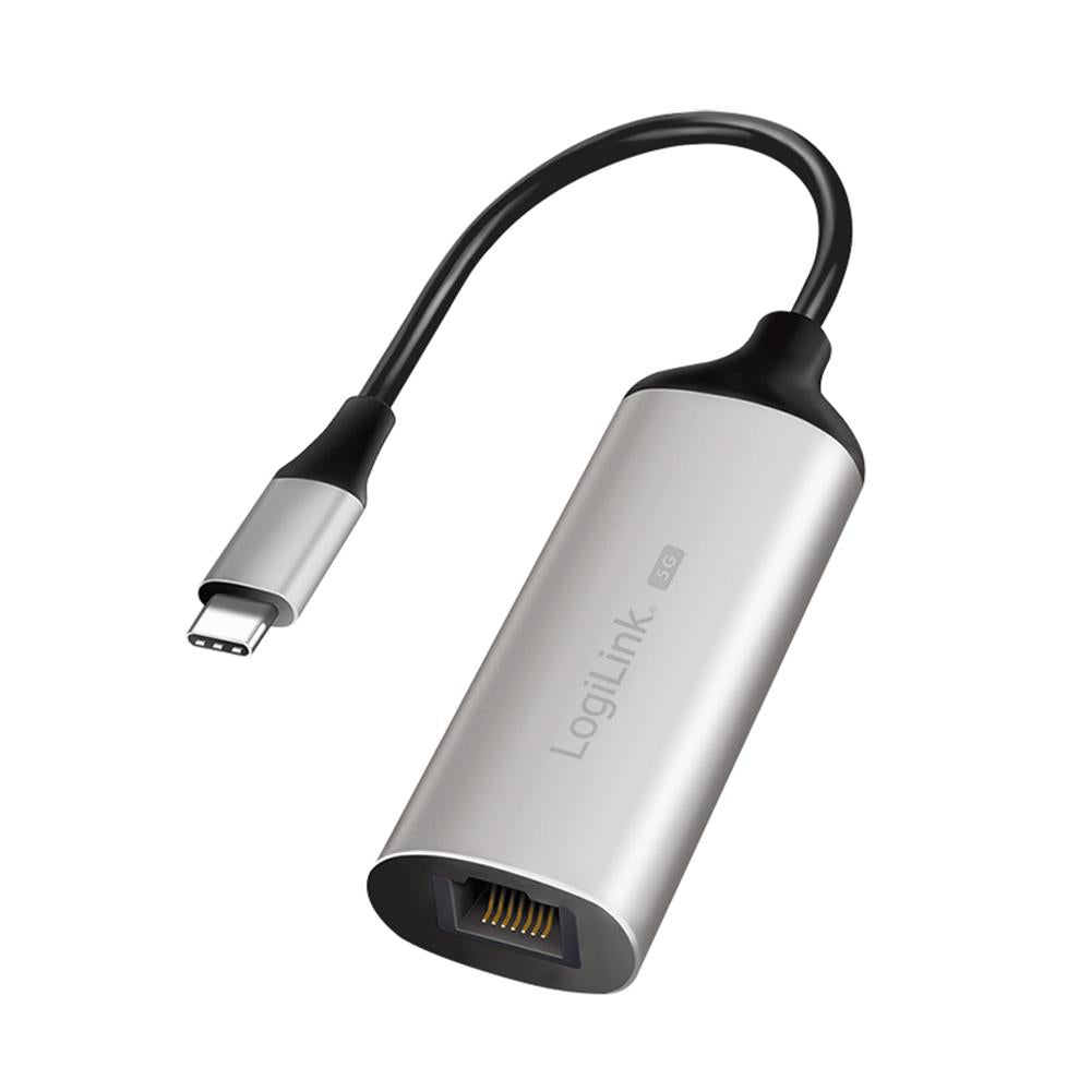 LogiLink USB-C zu RJ45 5G Ethernet Adapter – Aluminium, 5 Gbit/s, Full Duplex