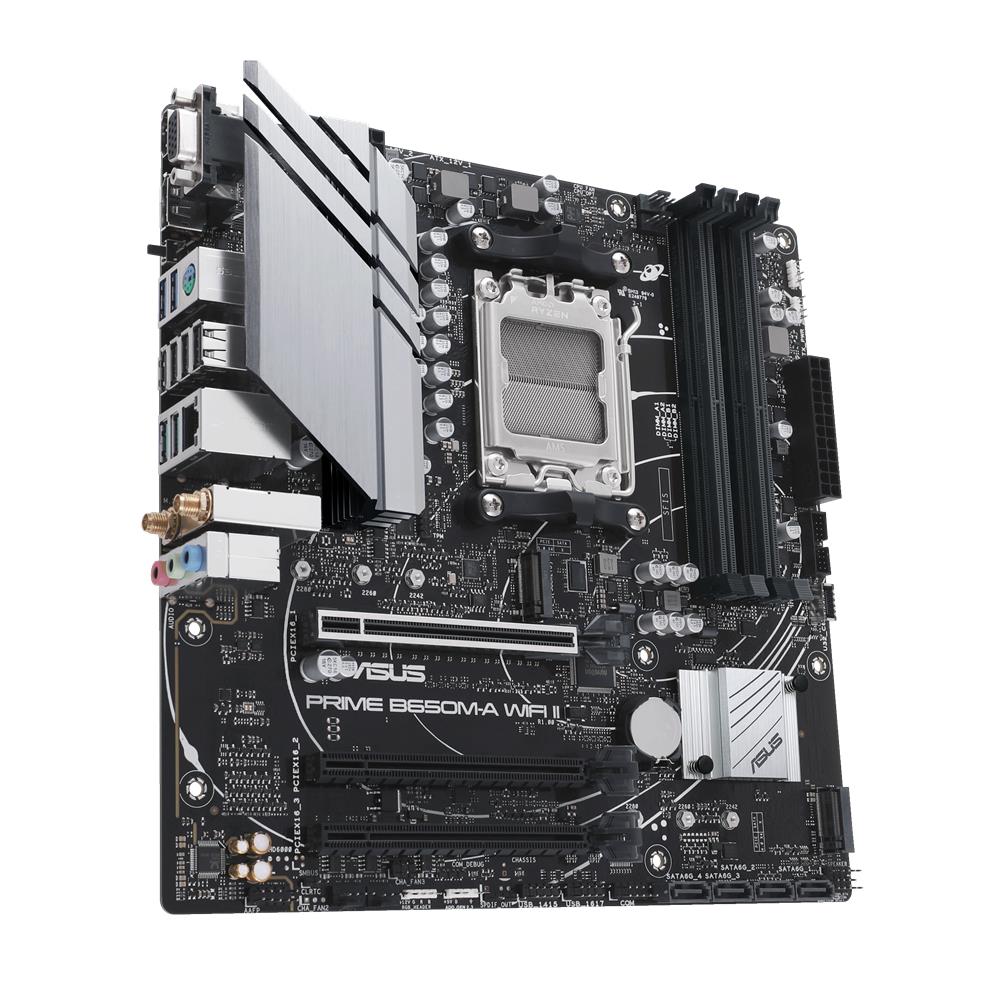 ASUS PRIME B650M-A WIFI II Gaming Mainboard Sockel AMD AM5 (Ryzen, mATX, DDR5, PCIe 5.0, Ethernet)