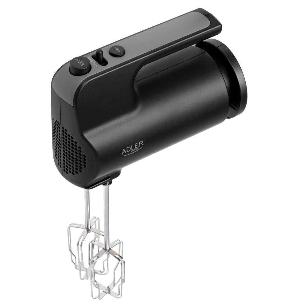Adler AD 4230 Handmixer 5 Geschwindigkeiten Turbo Mixer Knethaken schwarz